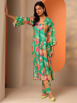 Libas - Green Floral Kurta and Pant