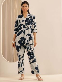 Libas - Navy Blue Floral Co-ord Set