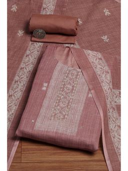 Biba - Mauve Woven Unstitched Kurta and Bottom with Dupatta