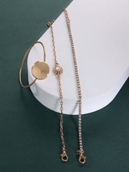 Zaveri Pearls - Set of 3 Gold Tone Dazzling Diamonds Stack Bracelets-ZPFK14548