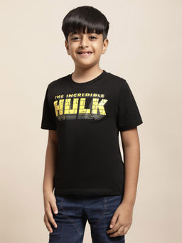 Kidsville - Hulk Graphic Black T-Shirt for Boys