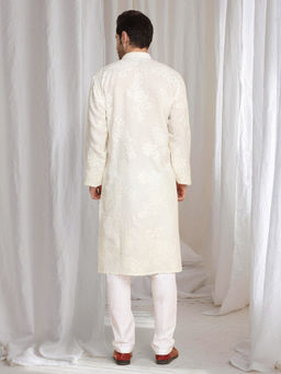 Aham-Vayam - Aham Gulistaan Thread Embroidered Kurta