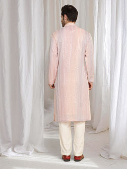 Aham-Vayam - Ambar Ombre Embroidered Kurta With Dupatta