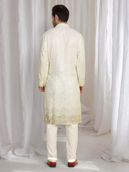 Aham-Vayam - Sequin Ombre Embroidered Kurta With Dupatta
