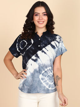 Maaesa - Grey Half Sleeves Rayon Slub Top