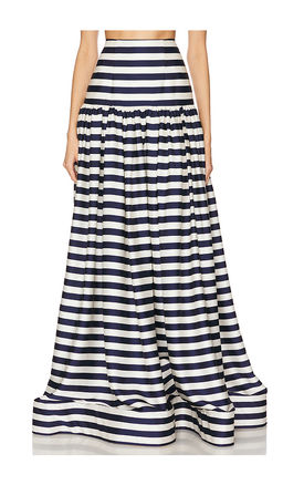Bronx and Banco - Quinn Striped Maxi Skirt in Navy & White