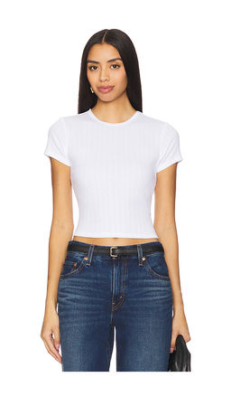 Good American - Cotton Pointelle Baby Tee