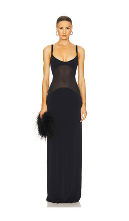 Helsa - Sheer Knit Curve Maxi Dress