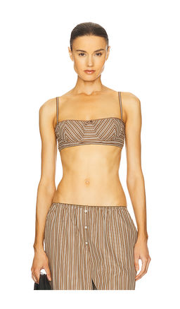 Helsa - Pinstripe Poplin Bra