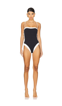 L'AGENCE - Tory Colorblock Chic Bandeau One Piece Swimsuit