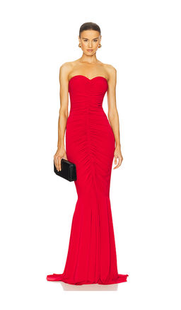 Norma Kamali - x REVOLVE Strapless Shirred Front Fishtail Gown