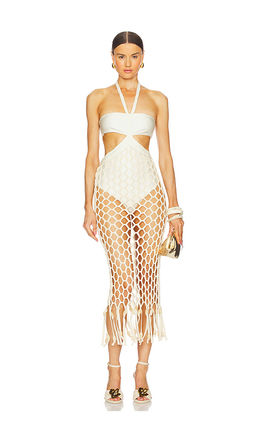 Patbo - x Camila Coelho White Gold Beach Dress