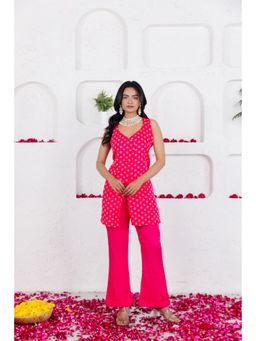 DEASHA INDIA - Mirin French Rose Pink Bandhe Tunic with Pant (Set of 2)