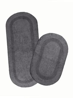 Saral Home - Light Grey Cotton Set of 2 Bathmats - 45 x 70 cm & 50 x 120 cm