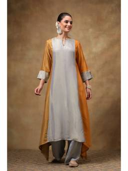 TAHILIYA - Grey Tissue Silk A Line Kurta
