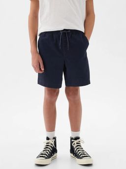 GAP - Boys' Solid Mid-Rise Elasticated Waist Shorts with Drawstrings