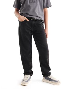 RARE ONES - Kids Enim-K Grey Cotton Button Closure Plain Regular Fit Jeans