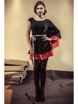 CHHAYA MEHROTRA - Pure Silk Chiffon Contrast Layered Tunic