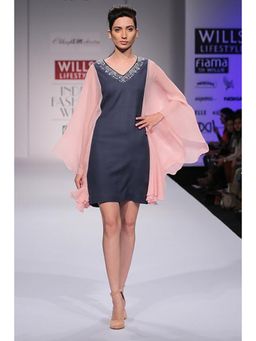 CHHAYA MEHROTRA - Navy Blue Flared Sleeve Tunic