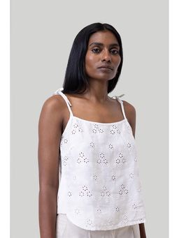 Reistor - Tie-Up Camisole In White Embroidery Top