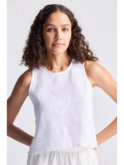 Reistor - Button Back Embroidered White Crop Top