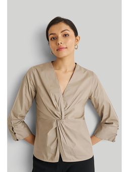 Reistor - Front Twist In Ecru Top