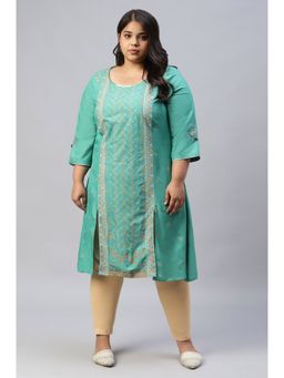 W - Green Floral Kurta