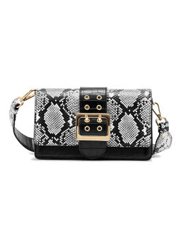 MIRAGGIO - Adrianne Metal Buckle Women Cross Body Bag Black (S)