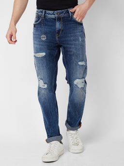 Spykar - Mid Blue Mid Rise Comfort Fit Jeans