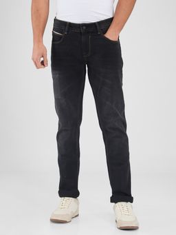 Spykar - Black Slim Fit Mid Rise Jeans for Men