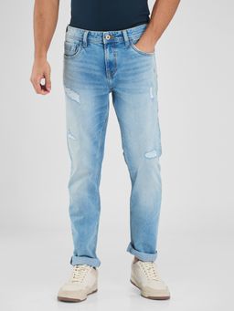 Spykar - Blue Slim Fit Mid Rise Jeans for Men