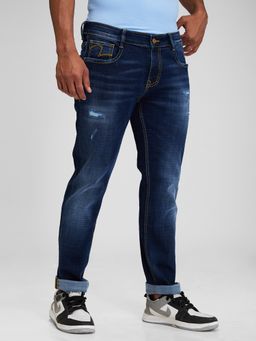 Spykar - Mens Blue Slim Fit Mid Rise Jeans
