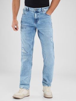 Spykar - Light Blue Comfort Fit Mid Rise Jeans for Men