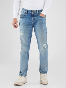 Spykar - Blue Slim Fit Mid Rise Jeans for Men