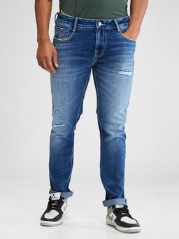 Spykar - Blue Slim Fit Mid Rise Jeans for Men