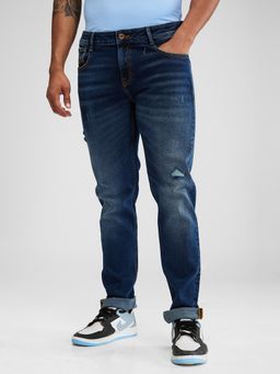 Spykar - Blue Skinny Slim Fit Mid Rise Jeans for Men