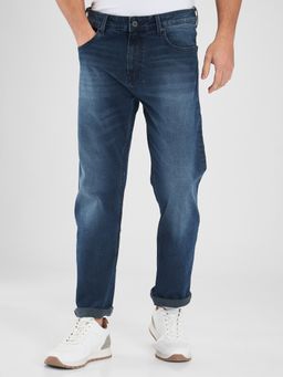 Spykar - Navy Blue Comfort Fit Mid Rise Jeans for Men