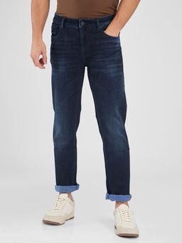 Spykar - Navy Blue Regular Fit Mid Rise Jeans for Men