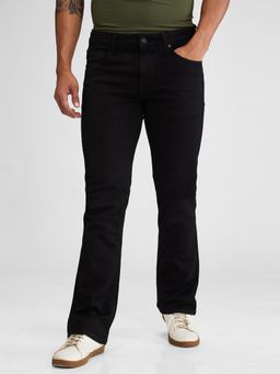 Spykar - Black Boot Cut Mid Rise Jeans for Men