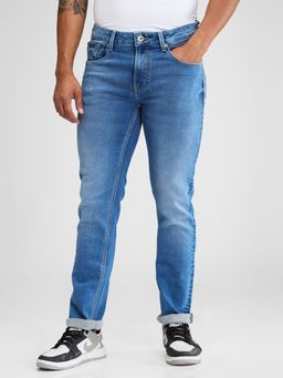Spykar - Blue Regular Fit Mid Rise Straight Jeans for Men