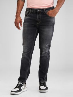 Spykar - Black Regular Fit Mid Rise Jeans for Men