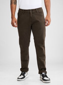 Spykar - Dark Brown Slim Fit Mid Rise Jeans for Men