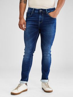 Spykar - Blue Skinny Slim Fit Mid Rise Jeans for Men