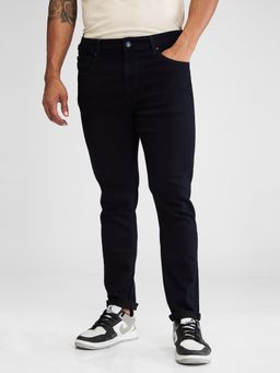 Spykar - Dark Navy Blue Skinny Slim Fit Mid Rise Jeans for Men