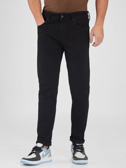 Spykar - Black Slim Fit Mid Rise Jeans for Men