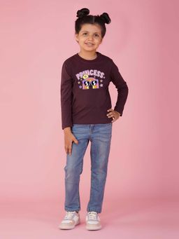 Nusyl - Girl Wine Printed Full Sleeves T-shirt