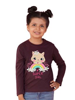 Nusyl - Girl Cartoon Printed Full Sleeves T-shirt