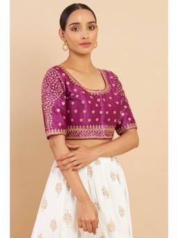 Soch - Women Purple Embroidered Blouse