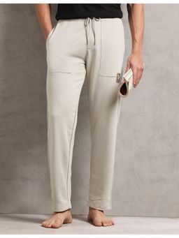 U.S. POLO ASSN. - Off White Men Baggy Fit Cotton Terry Nightwear Pant