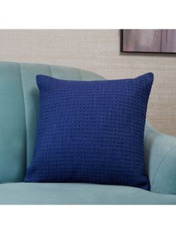 HomeTown - Pop Modern Solid Te x tured Cushion Cover 45 x 45 Cm in Navy Colour